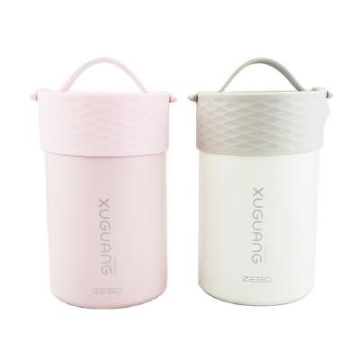 China Yongkang PORTABLE factory cheap price 500ML food flask with cap spoon handle soup pot for sale