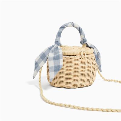 China Fashion Shoulder Cross - Woven Body Handbags Bag Women Beach Rattan Basket Bag for sale