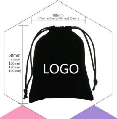 China Hot Sale Velvet Folding Drawstring Bag Custom Logo Drawstring Pouch Packaging Gift Bags for sale