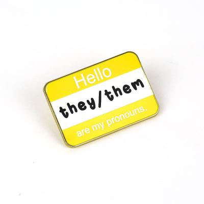 China Wholesale Custom Europe Button Badge Pins Metal Name Tag Badge With Custom Logo for sale