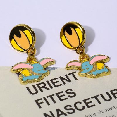 China Custom Manufacturer Cute Cute Alloy Metal Hard Enamel Stud Earrings With Competitive Price For Promotional Gifts for sale