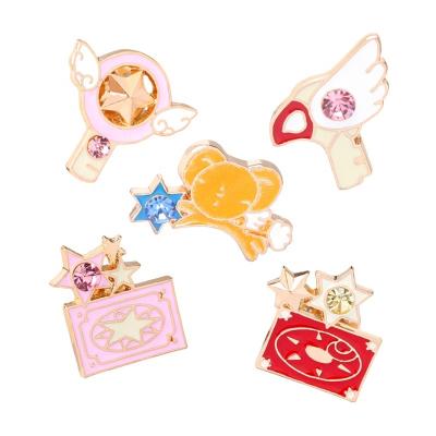 China China Magic Fairy Metal Japanese Cartoon Character Pink Toy Badge Custom Hard Enamel Shiny Lapel Pin For Girl for sale