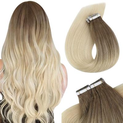 China China Supply Real Wave Hair Tape In Silky Straight American Human Hair Extensions, European Invisible Ombre Extension Remy Cuticle Tape In Hair for sale