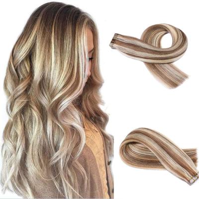 China Wholesale Silky Straight Blonde Straight Wave Tape In Hair Extensions Remy Human Tape Hair Extension 100% for sale