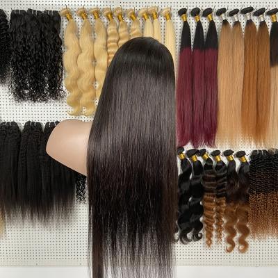 China High Quality Silky Straight Wave 40 Inch Full Lace Frontal Wigs Preplucked Hair Glueless Long Raw Hair Lace Front Wigs In Stock For Women for sale