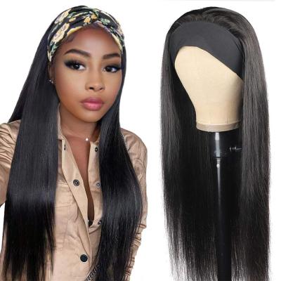 China Silky Straight 100% Virgin Mink Raw Brazilian Cuticle Aligned Wave Water Wave Hair Non Lace Wigs For Natural Color Women Hair Band Wig for sale