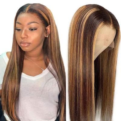 China Silky Straight Wave Order Directly Ready to Ship 4x4 Wholesale Price, 13x4 100% Virgin Hair No Mix Highlight Straight Wig for sale