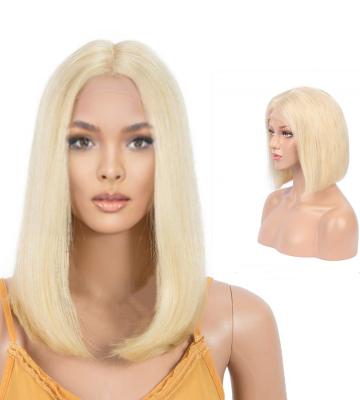 China Short Silky Straight Bob Wigs Human Hair Vendor,13x4 Lace Frontal Virgin Hair Wholesale 613 Peruvian Wigs for sale