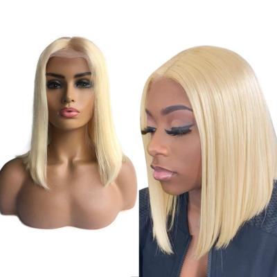 China Wholesale HD Full Wave Wigs 613 Silky Straight Transparent Bob Human Hair Lace Frontal Brazilian Virgin Hair Lace Front Wig for sale