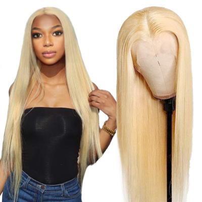 China Popular Indian Human Hair Straight Silky Straight Virgin Human Hair 613# Blonde Wave Front Wigs for sale