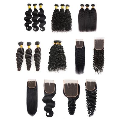 China Wholesale China Factory Hot Sale 100% Cheap Unprocessed Silky Straight Virgin Wave Virgin Hair Supply 3 Bundles With Lace Headband for sale