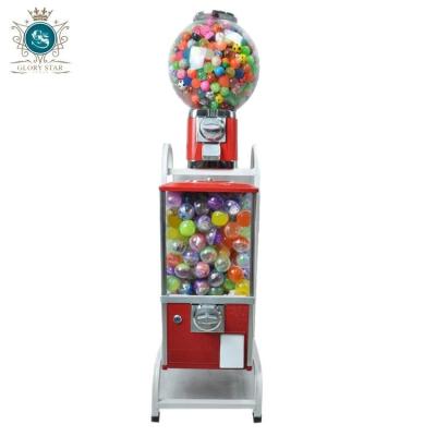 China 25-55mm round capsule toys or M& M Northwestern 2 Unit Toy Vending Machine & Gumball Combo SD Holder / Vending Machine With Stand for sale