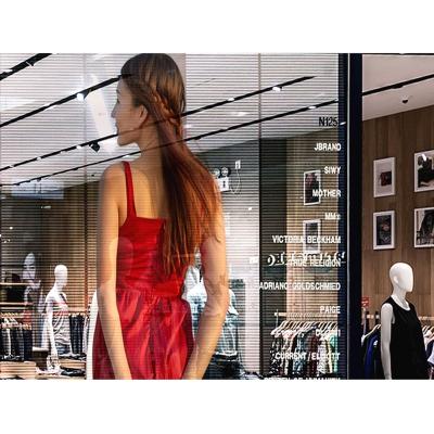 China P3.91 P7.8 Indoor/Semi Outdoor Transparent LED Display Mesh Screen Video Display Wall Bars Night Clubs Decoration LED Screen for sale