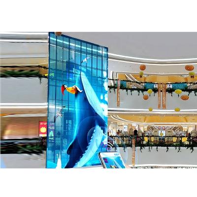 China Indoor Transparent LED Screen Display Convenience Store LED Screen Billboard For Transparent Glasses for sale