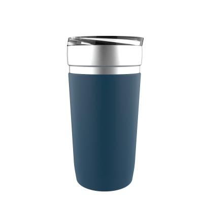 China Sustainable Food Grade BPA FREE Vacuum Insulated 560ml Double Wall SS304 Stainless Steel Logo Car Coffee Mug Printed With Slide Lid for sale