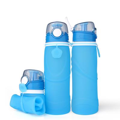 China Travel 550ml Portable Food Grade BPA Free BPA Free Collapsible Collapsible Sports Silicone Drinking Collapsible Water Bottle for sale