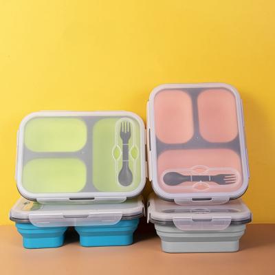 China Children's Baby Snack Container Collapsible Silicone Food Container Lunch Box for sale