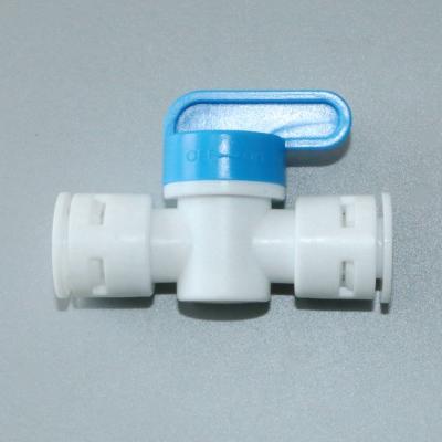 China General Water Purifier Parts Plastic RO Water Tank Ball Valve With Quick Connector Push Fit Connecting Fittings Valve For Water Fi for sale