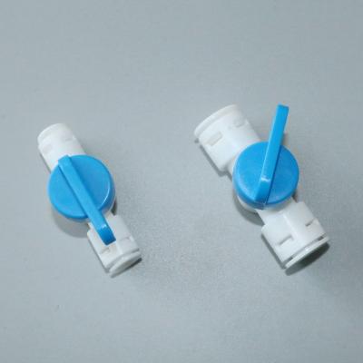 China General Water Purifier Spare Parts RO Water Tank Plastic Ball Valve With Quick Connector Hose Connector Plastic Valve For Water Filter for sale