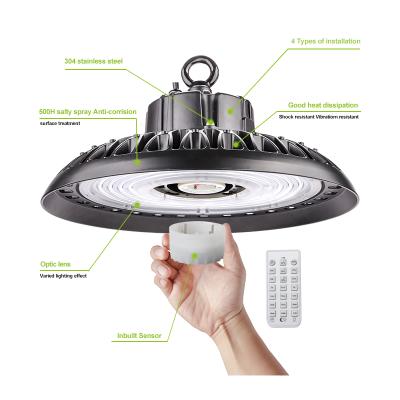 China Warehouse led high bay light UFO led fixtures 50w 60w 100w 150W 200W 250W UFO high bay light industrial warehouse ip65 workplace for sale