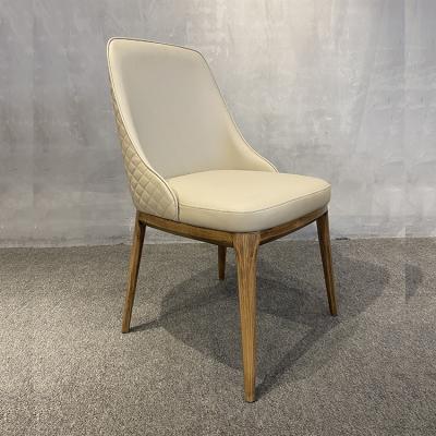 China (Other) Wholesale Adjustable Luxury Leather Dining Chair Living Room Upholstery Armchair With Wooden Legs for sale