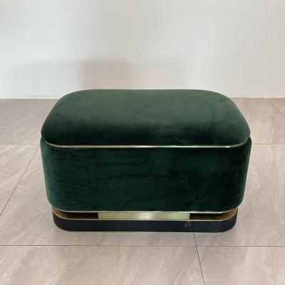 China (Other) Adjustable Modern Home Furniture Wooden Stool Chair Pouf Around Seat Stool Ottoman Adorned Velvet for sale