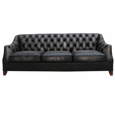 China (Other)Adjustable Black Leather Style Venice Sofa Furniture in Chesterfield Leather for sale