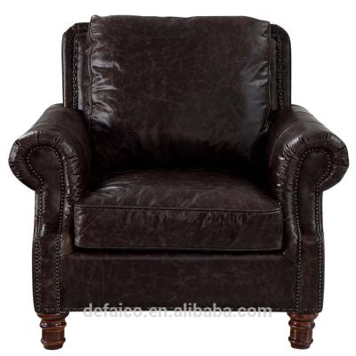 China Hot Sale French Antique Living Room Furniture Leather Sofa 1 Seat Couch (Other) Living Room Sofa Adjustable for sale