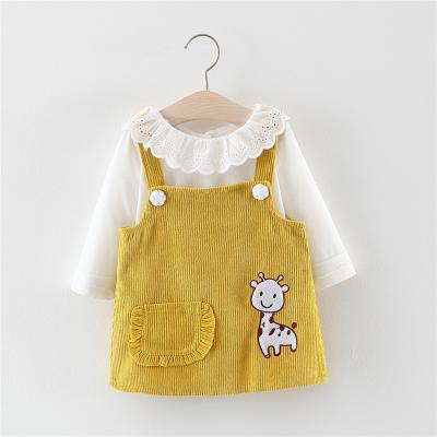 China 2022 New Autumn Children's Long Sleeve Cute Soft Baby Dresses Set Spring Suspender Anti-wrinkle Hot Selling Girls Set Two-Piece Skirt for sale