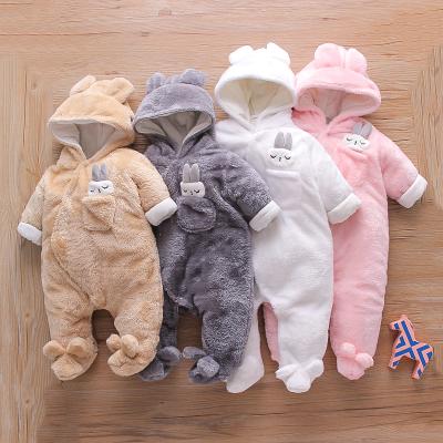 China Hot Selling Baby Product Cartoon Fleece Snowsuits Romper Long Sleeve Snow Bunny Costume Newborn Infant Winter Overalls For Boys Girls for sale