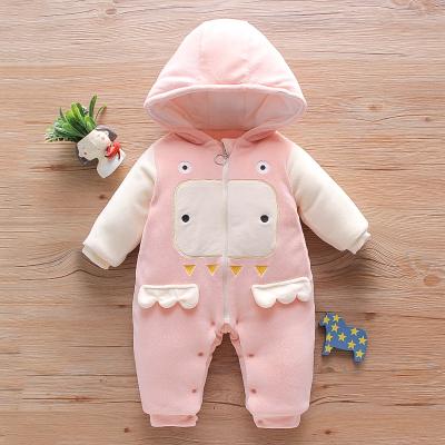 China Long Sleeve 2022 Baby Winter Newborn Hoodie Clothes Babies New Winter Growing Pink Outwear Rompers Baby Overalls Rompers 0m-12m for sale