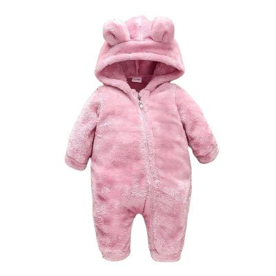 China Cute Baby's Home Clothes Solid Color Men's and Women's Long Sleeve Baby Fleece Romper Overalls Newborn Toddler Clothing for sale