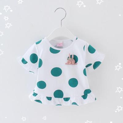 China Anti-Shrink In Baby Running Summer Cute Printed T-shirt Dot Shirt For Baby for sale