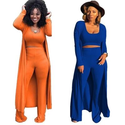 China QUICK DRY Knitting Sweater Autumn Sets Women Winter Plus Size T-shirts Long Sheath Pants 3 Women's Two Piece Set Clothing 2020 for sale