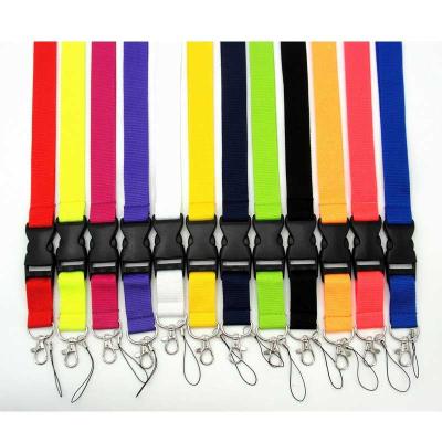 China ID Card Cell Phone Neck Hanging Key Chain Ready To Ship Custom No ID Card Cell Phone Neck Polyester Printing Hanging Key Chain Lanyard Solid Color for sale