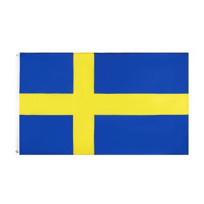 China Anybody custom national election bendera polyester bandera campaign bandiera election stocks 90*150cm swedish bayrak flag for sale