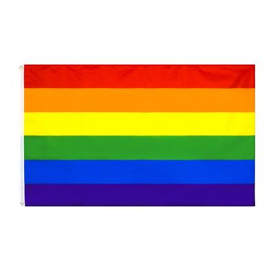 China Anybody Custom Polyester Rainbow LGBTQ Flags 3X5FT Print LGBT Gay Pride Flag Banners Wholesale for sale