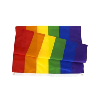 China Rainbow Pride Bandera With Bright Vibrant Gay Pride Bandera 3x5Ft Polyester Anyone Colors LGBT Flag With Brass Grommets LGBTQ Banner for sale