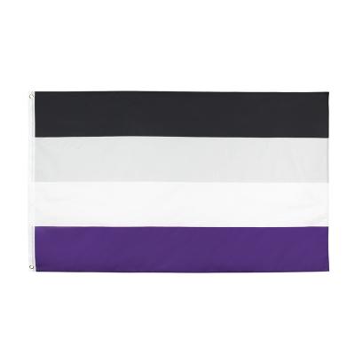 China Wholesale 3x5ft Polyester Cheap Wholesale Manufacturer Bandiera Gender Flag Rainbow Asexual 4Strip Anyone Who Banner Nonsexual Bandera Pride Flag for sale