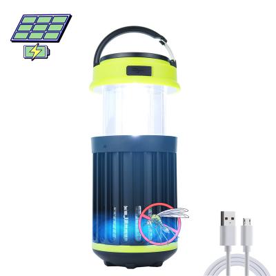 China Multifunctional Waterproof Portable Outdoor Mosquito Killer Lamp Solar Lantern Rechargeable Hanging Led Camping Light for sale