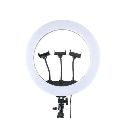 China 18 inch high bright selfie studio room multi function led ring light hot sale with phone holder for youtube tiktok live dial circle light for sale