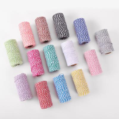 Cina Factory Viable Color Clothing Slogan DIY 2mm Color Mixed Cotton Rope Double Color in vendita