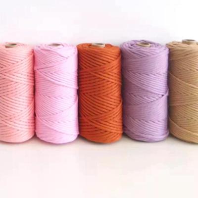 China Sustainable High Quality 3mm Macrame Rope Cotton Cords Single Strand Cotton Rope à venda