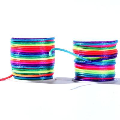 Cina Eco-friendly Wholesale Nylon Rope Braided Rainbow Cord For Bracelet in vendita