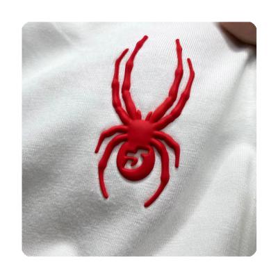 China Custom high quality seamless heat transfer logo 3d silicone surface heat transfer for garment for sale