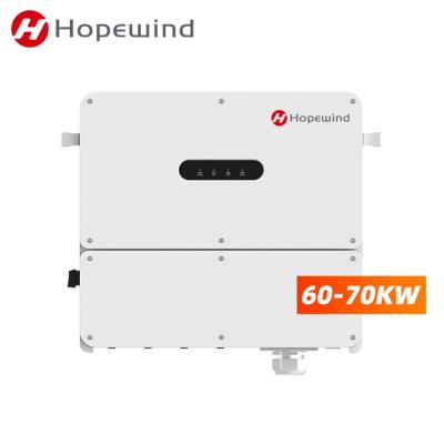 China HOPEWIND 70KW 60kVA Solar Inverter Price On Grid Solar Inverter Grid-tied Inverter 60KW 705*650*285mm for sale