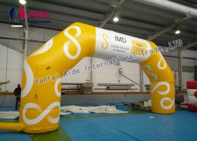 China Yellow Inflatable Entrance Arch 8M Inflatable Arch Finish Line With Logo Printing for sale