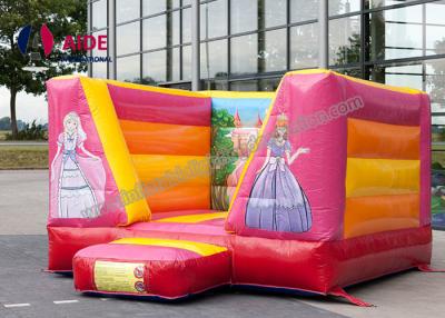 China Pink Party Bouncy Castle Rental ,  Inflatable Bouncers For Kids Combo Theme for sale