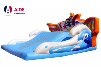 China Wide Children Blow Up Water Slide , Childrens Outdoor Playsets With Pirate Logo for sale