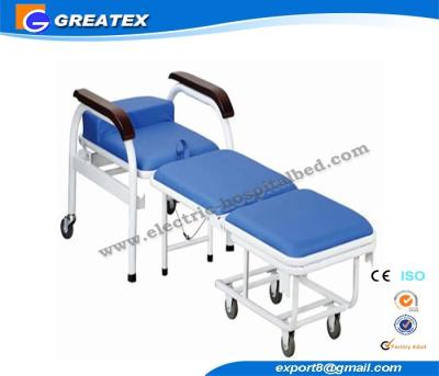 China Adjustable Folding Stainless Steel Accompany Hospital couches Commercial Furniture for sale